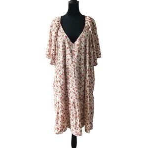 Old Navy Floral Tiered midi Peasant Dress with Pockets Bohemian Cottagecore boho